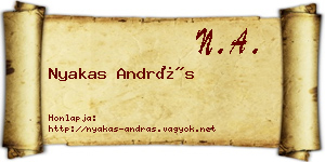 Nyakas András névjegykártya